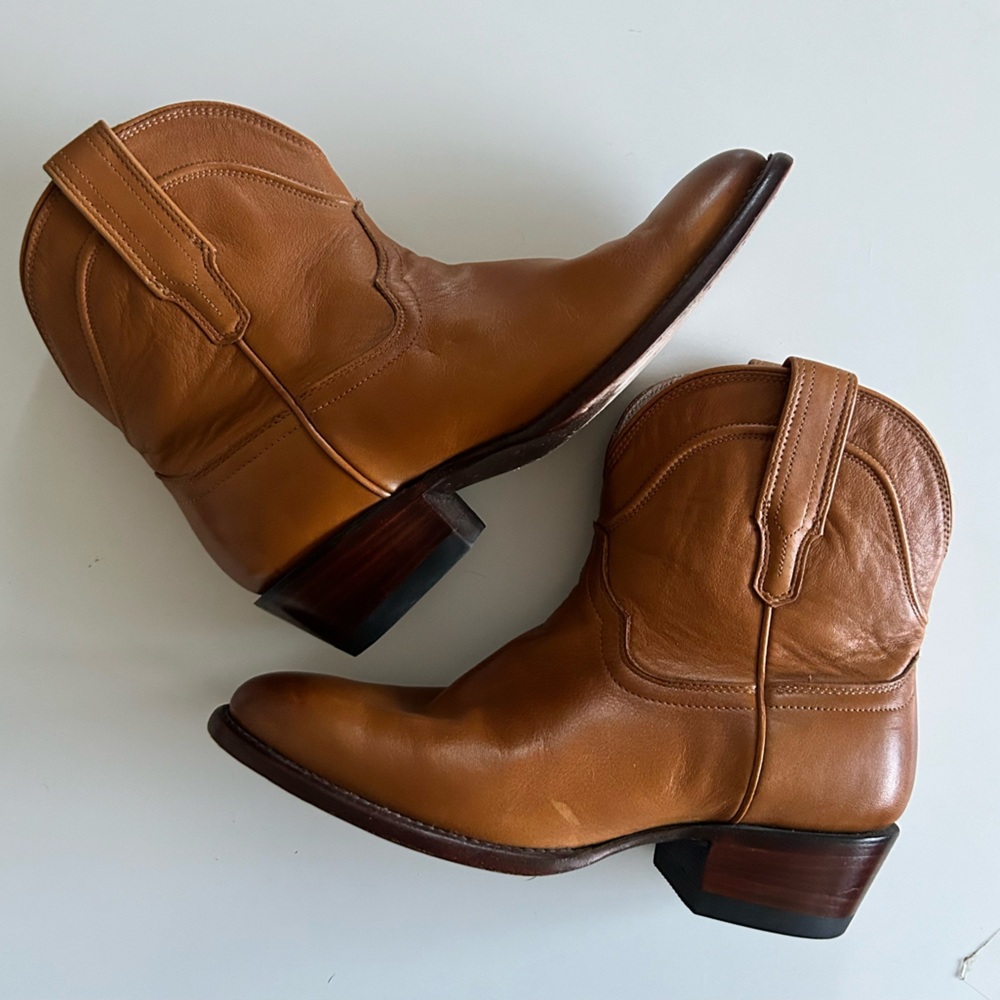 Tecovas the penny boot booties tan leather cowboy western boots